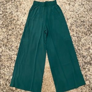 Green flowy pants